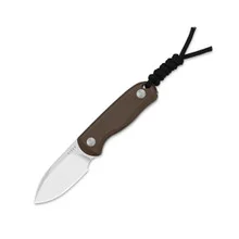 Kizer Drop Bear Fixed Blade Knife Brown Norplex UltreX Micarta Handle 14C28N Drop Point Plain Edge Satin Finish 1094A2