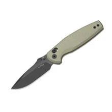 Kizer Khamsin Folding Knife Sand Aluminum Handle Nitro-VDrop Point Plain Edge Gray PVD Finish V3791A1