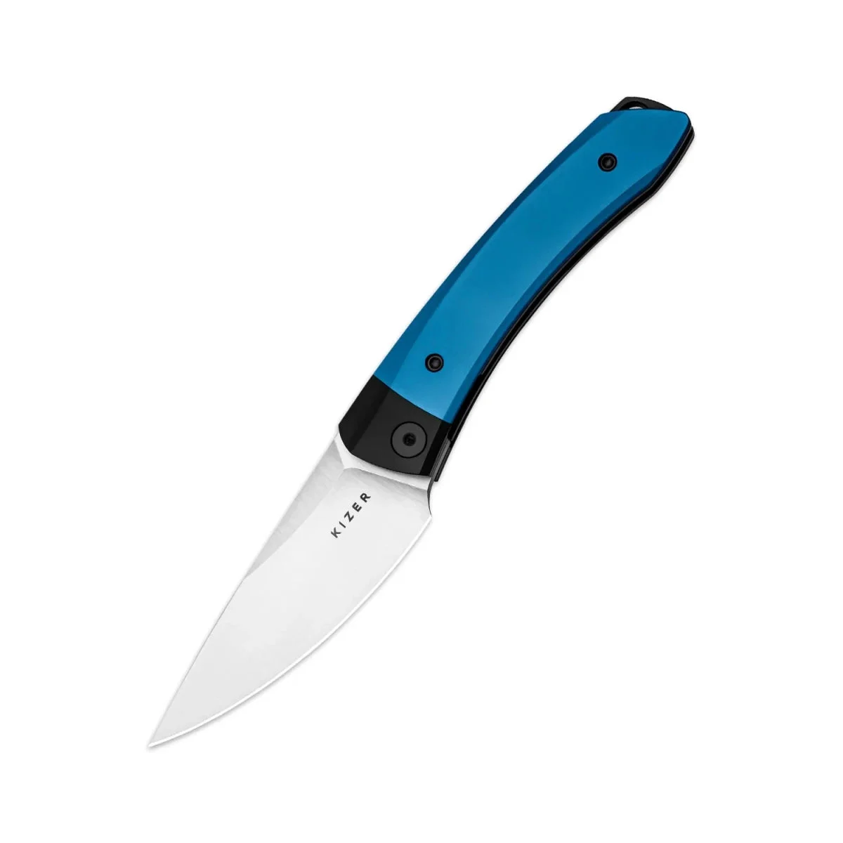 Kizer Mini Momo Folding Knife – 3.2" 154CM Satin Blade, Blue Aluminum Handle