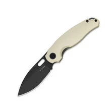 Kizer Seagull Folding Knife Brown Aluminum Handle 14C28N Drop Point Plain Edge Black Stonewash Finish V3770A3