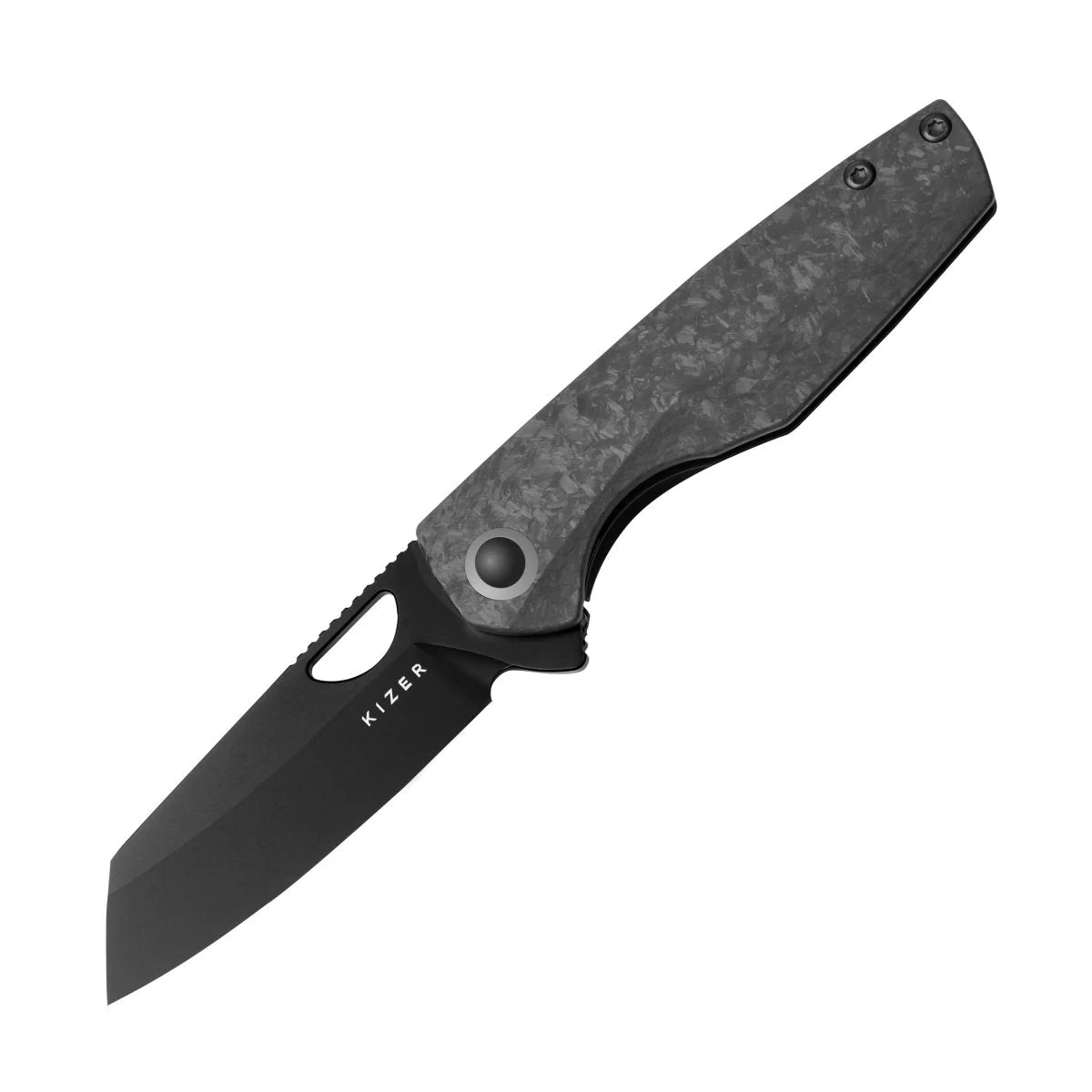 Kizer Sparrow Ki3628A2 – S45VN Sheepsfoot Blade & Marble Carbon Fiber Titanium Frame Lock