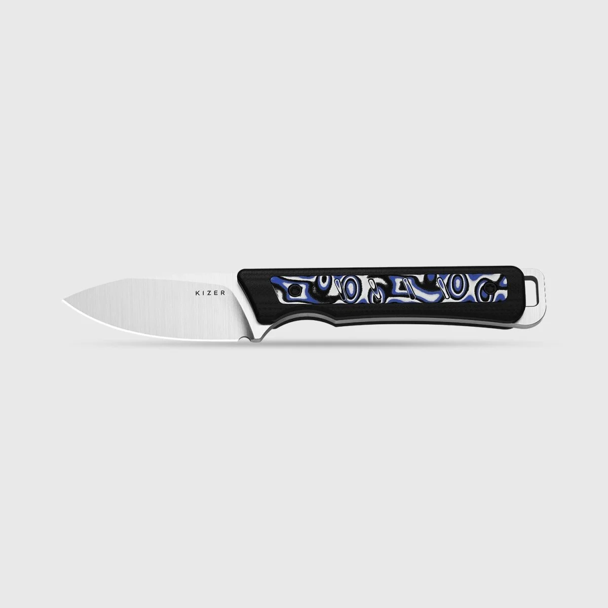 Kizer Whiskey Jack 1108A6 – AEB-L Drop Point & G10 Vortex Pattern Micarta Fixed Blade