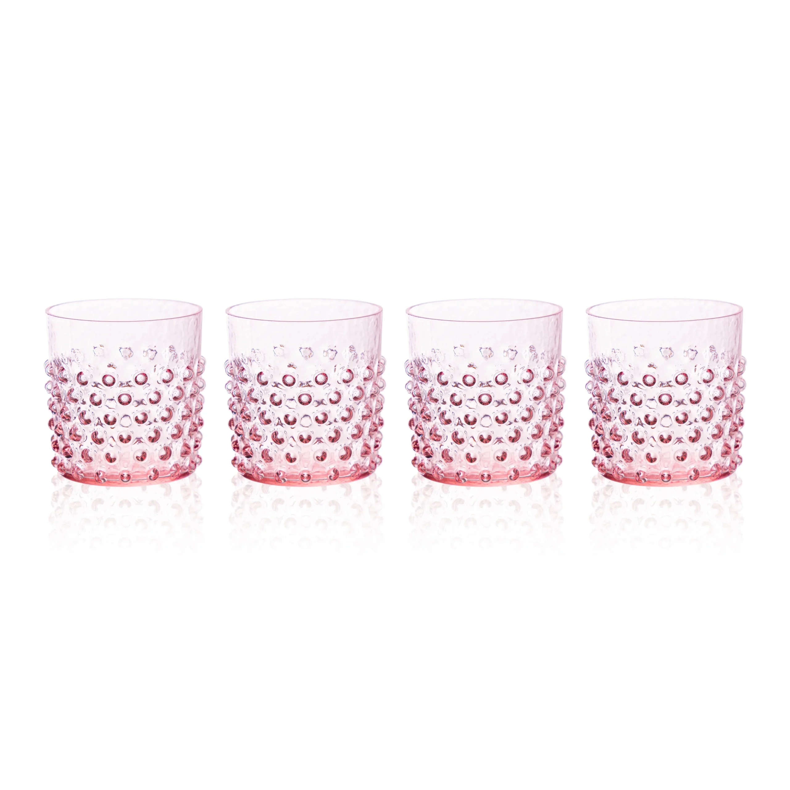 KLIMCHI Hobnail Crystal Glasses – Set of 4