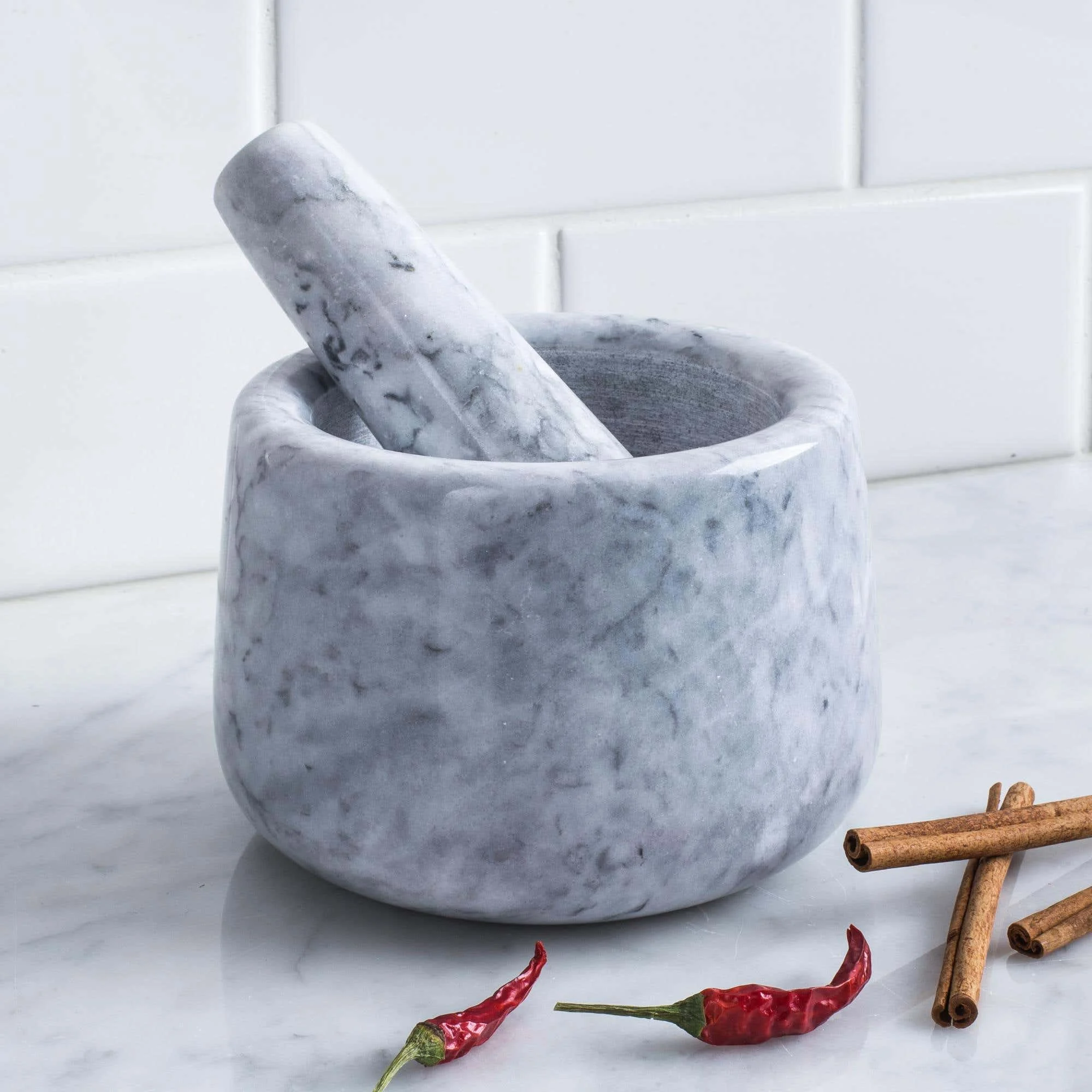 KSP Crush 'Marble' Mortar and Pestle - Large (White)
