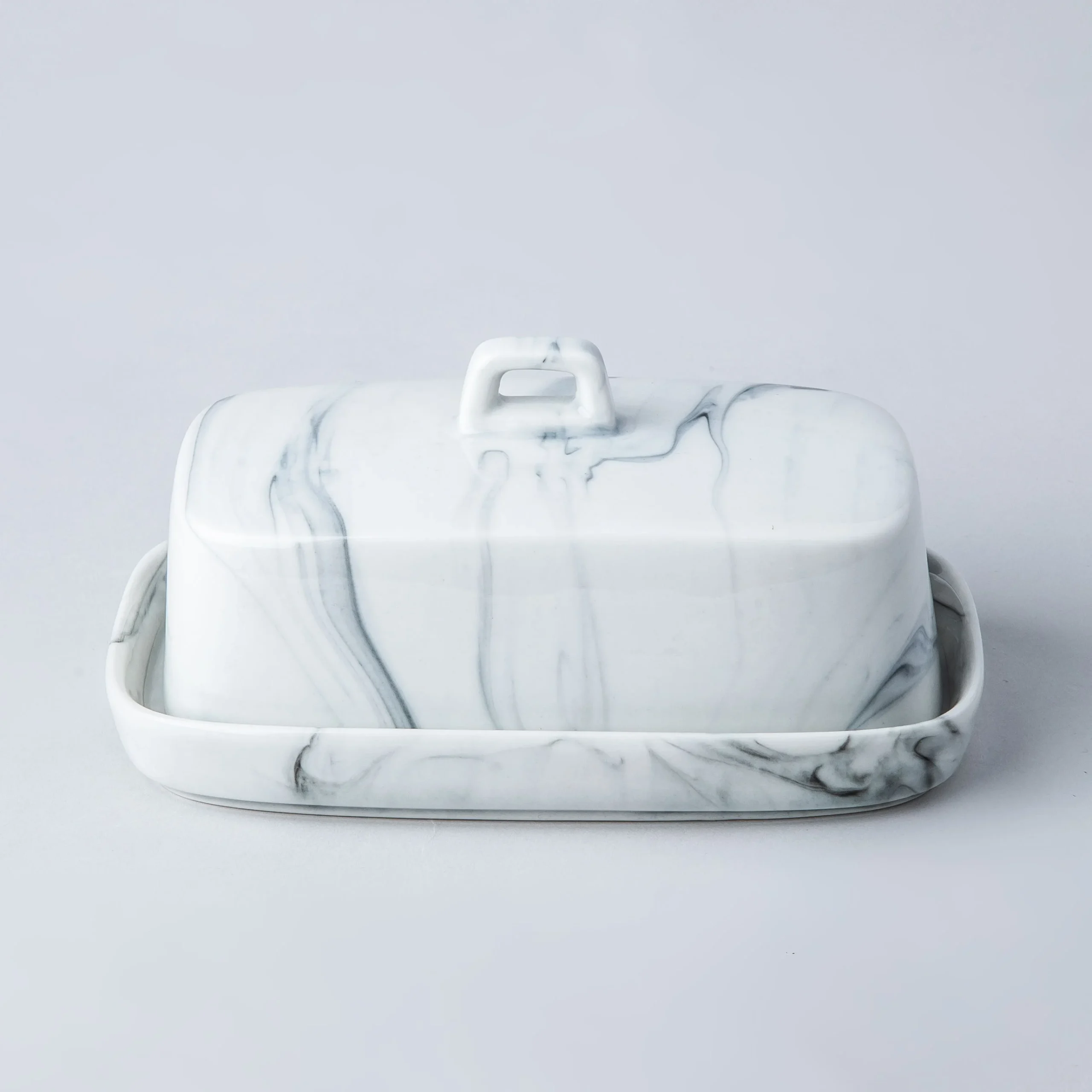 KSP Marble Porcelain Butter Dish (White/Grey)