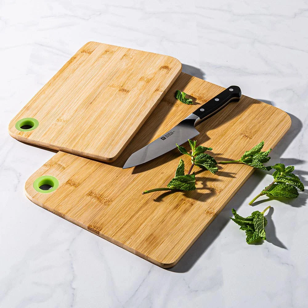 KSP Prep Bamboo Cutting Board - Set of 2 (Natural/Green)