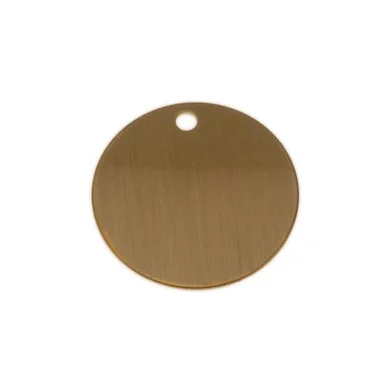 Lacquered Brass Round Tag 1-1/2 Inch - Blank