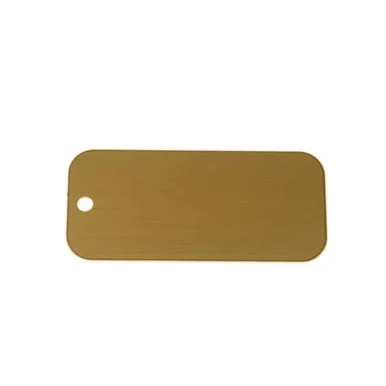 Lacquered Brass Tag Rectangle - Blank
