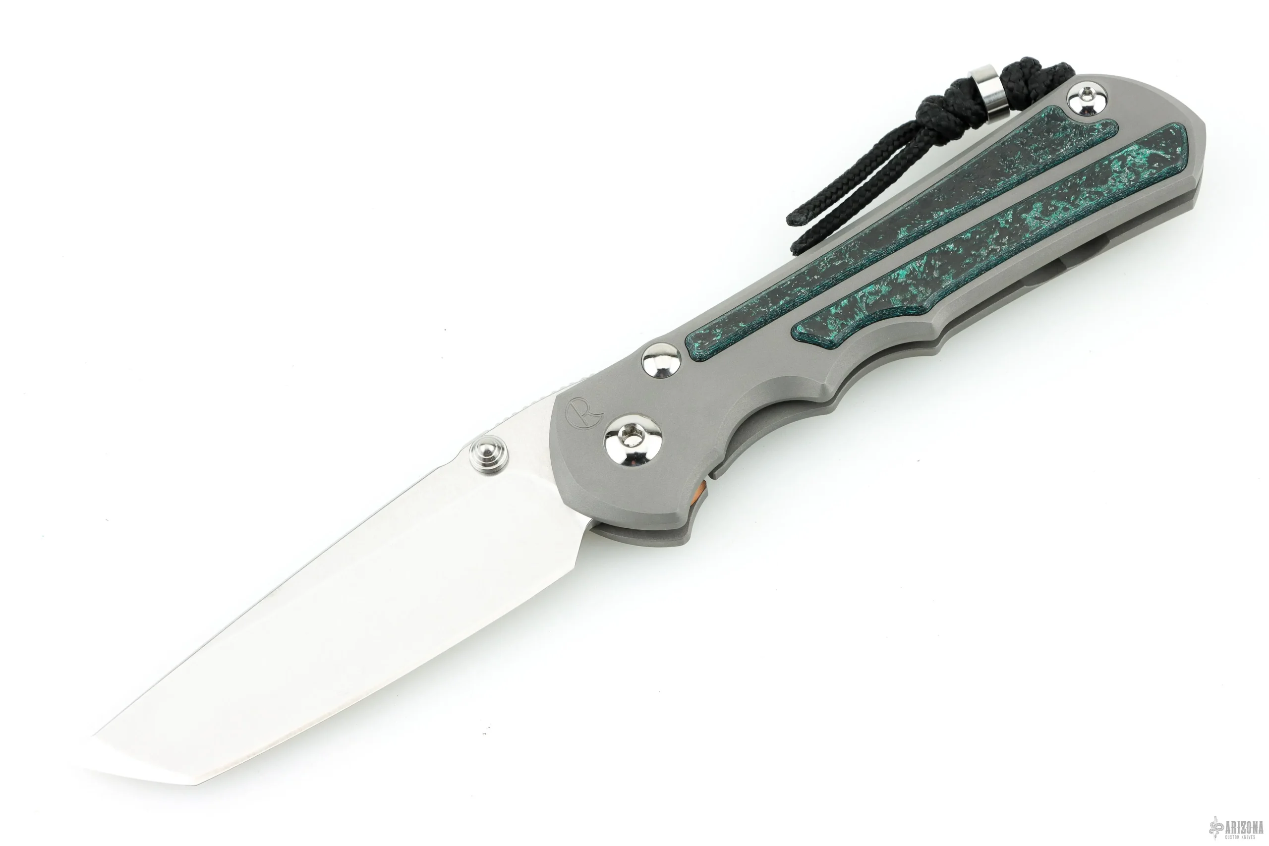 Large Inkosi Tanto - Magnetic Teal CarboTi Inlays