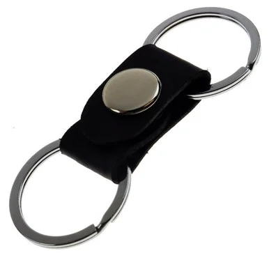 Leather Two Part Snap Open Detachable Key Holder