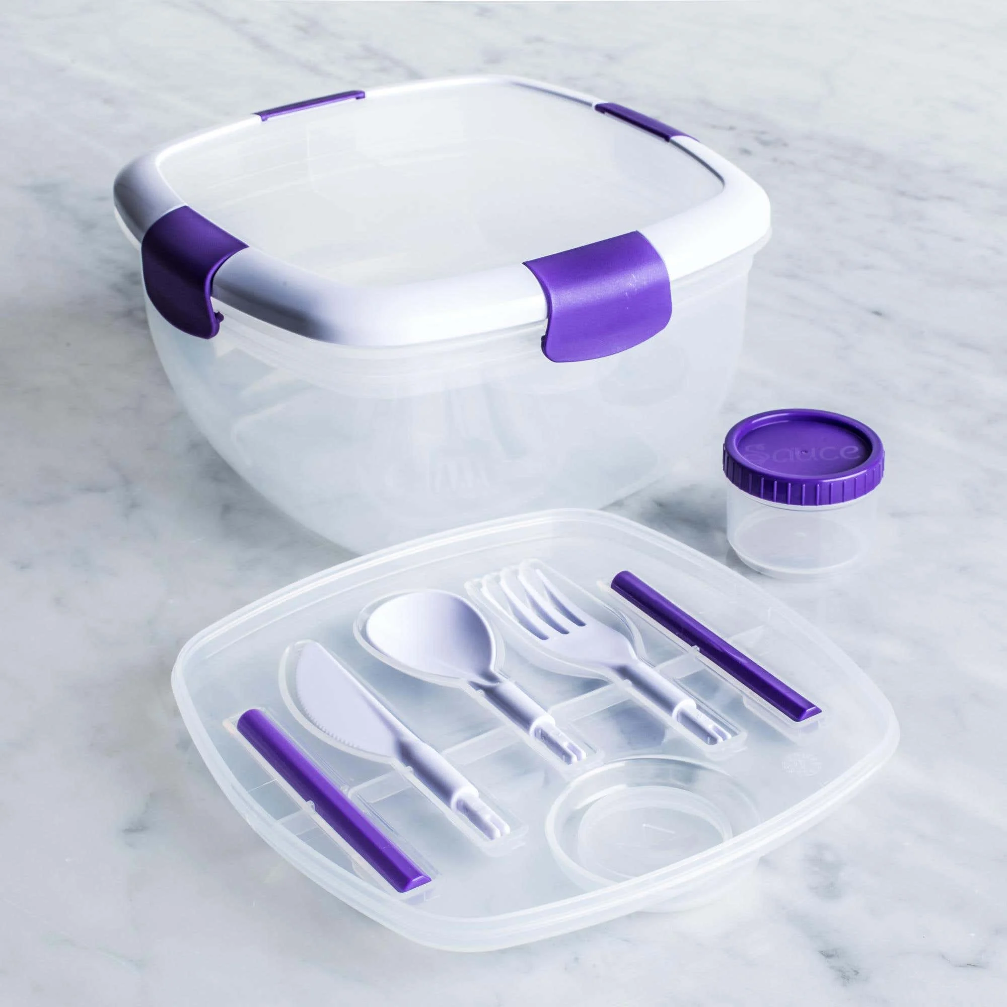Locksy Click 'N' Go Salad Container (Purple)
