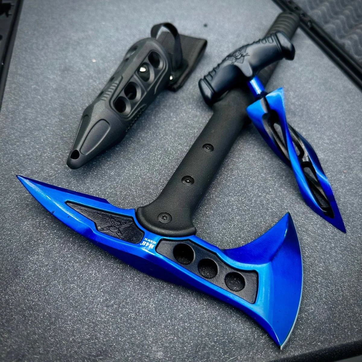 M48 Krypton Blue Axe and Cyclone Push Dagger (Sold Separately)
