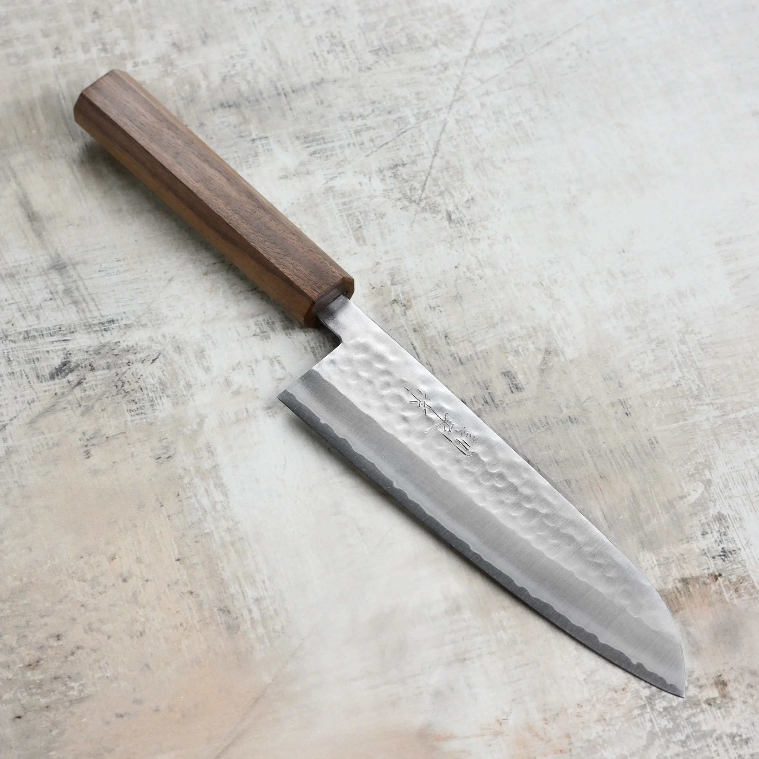 Masutani VG1 Hammered 7" Gyuto, Octagonal Walnut Handle