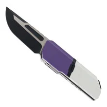 Maxace Capsule Pocket Knife Cerakote Purple/WhiteTitanium Handle M398 Blade MM49-1-C