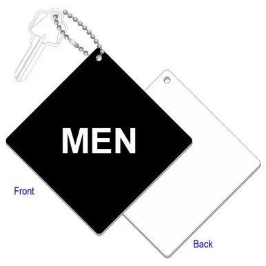 Mens Restroom Key Tag - Large Diamond