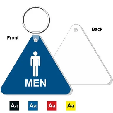 Mens Restroom Triangle Shape Engraved Key Tag