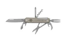 Mercury Knives Duca 7 Multi Tool Green Canvas Micarta A420 Stonewash Steel 9DUCA7-GC-C