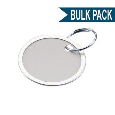 Metal Rim Paper Key Tag with Key Ring 1-9/16 Inch Round Bulk Pack of 50
