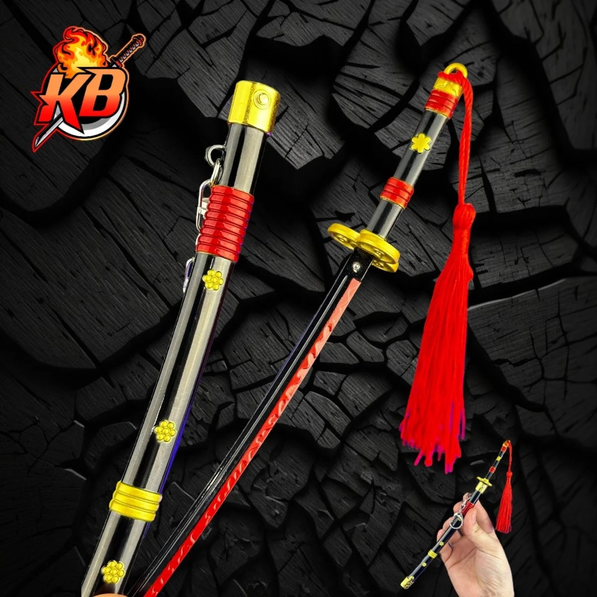 Micro Enma Katana (Black) + Stand