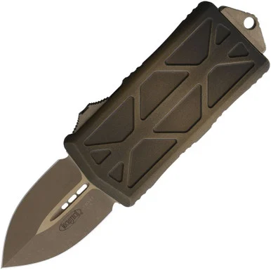 Microtech Exocet OTF Automatic Knife Antique Bronze Aluminum Apocalyptic M390MK Money Clip