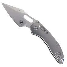 Microtech Stitch Ram-Lok Marfione Select Stonewashed Titanium Handle with Blue Accents S/E M390 Stonewashed Blade 169RL-10MS2