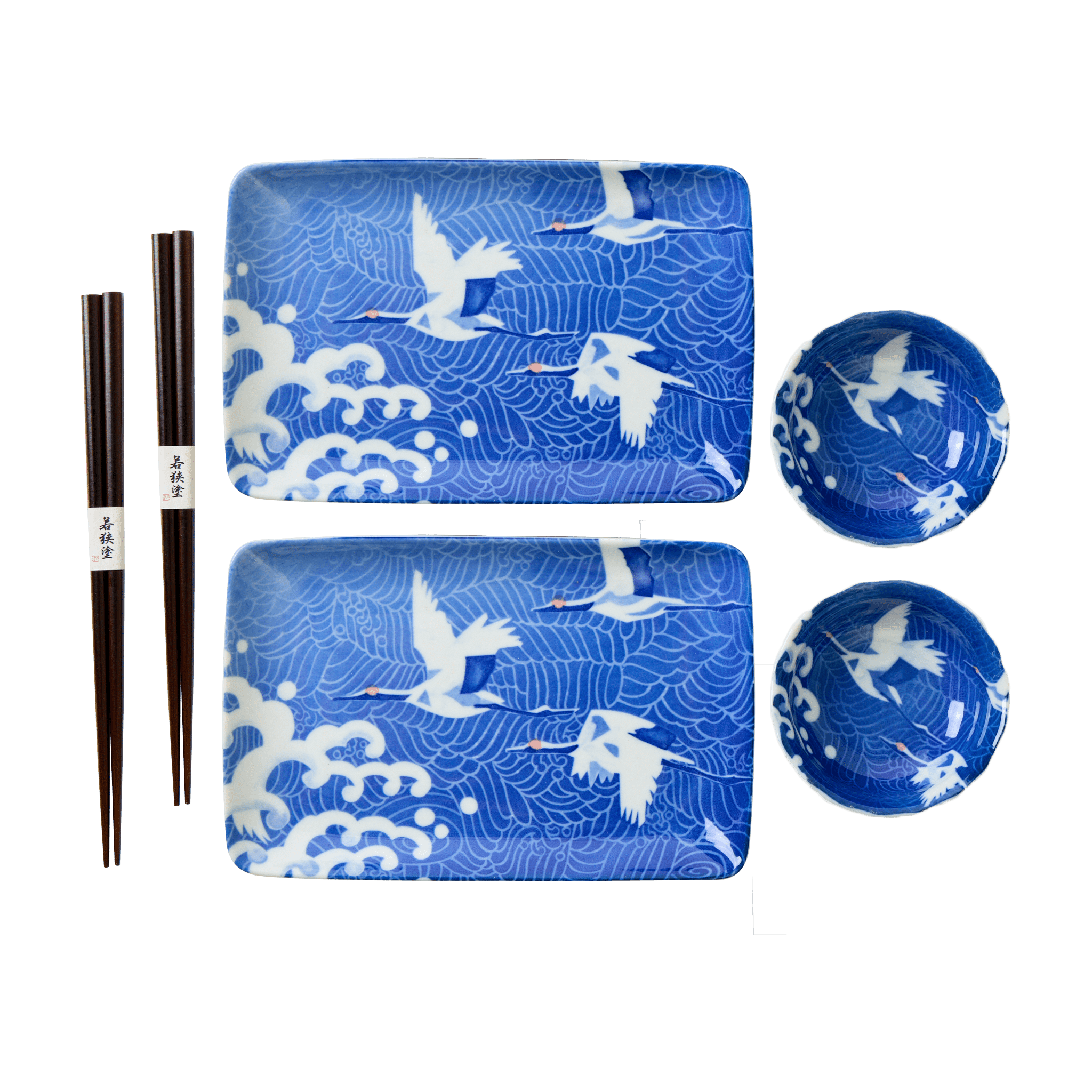 Miya Company Blue Cranes Sushi Set