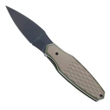 Molsect Yuppie Folding Knife Tan & Green Titanium Handle S90V Blade MUC455CG