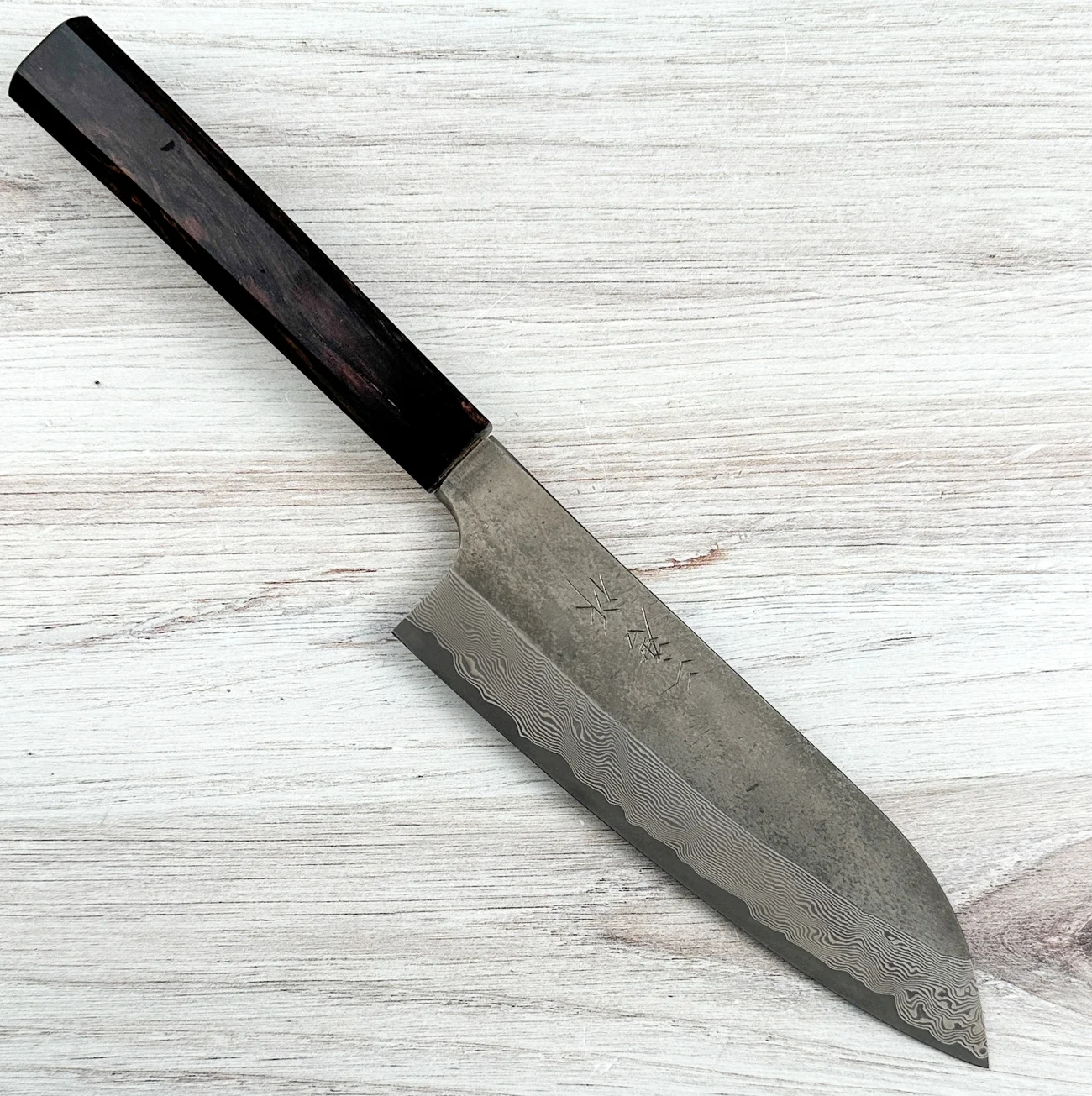 Nigara Silver 3 Damascus Santoku 170mm