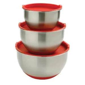 Norpro Stainless-Steel Mixing Bowl Set w/ Lids - 3 Pcs