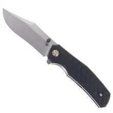 North Mountain Blades Jellyfish Folding Knife Black Carbon Fiber Handle M390 Plain Edge NMB-JLLY-POLISH-BLK-CF