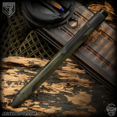 Nottingham Tactical Pen: Standard - Titanium Two Tone OD Green - Trifecta - Single Lock (NHT0420)