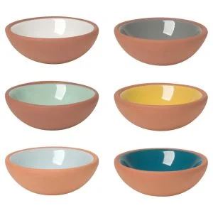 Now Designs Dip Sky Terracotta Pinch Bowls | Set of 6