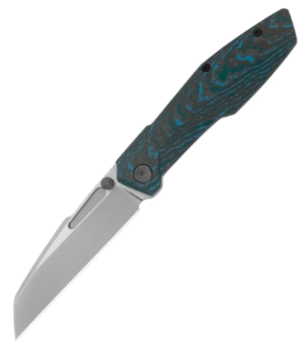 Null Knives Raikou – 3.50" Vanax Wharncliffe Blade, Black Ti & Arctic Storm Carbon Fiber Handle