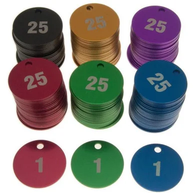 NUMBERED Aluminum Round Key Tag 1-1/2Inch Diameter STOCK