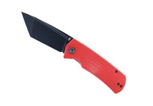 Open Box/Return Petrified Fish Beluga Folding Knife Red G10 Handle K110 Tanto Plain Black Blade PF-P01T-RDW