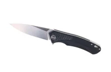 Open Box/ Return Petrified Fish Folding Knife Black G10/Carbon Fiber Handle D2 Plain Edge Satin Finish PF-838-CS