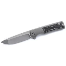 (Open Box) Returned Miguron AmeightKermu Folding Knife Titanium/Carbon Fiber Handle M390 Plain Edge AM8-008SR