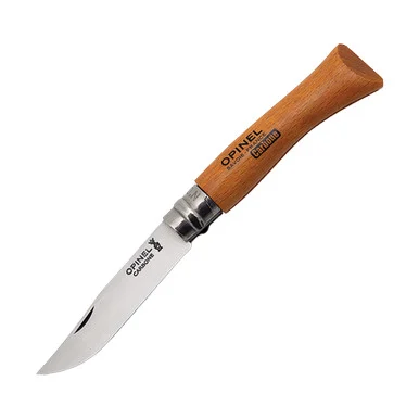 Opinel No.07 Beechwood Folding Knife Carbon Clam Pack OP000622CP