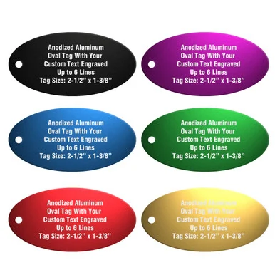 Oval Aluminum Tag with Custom Engraving
