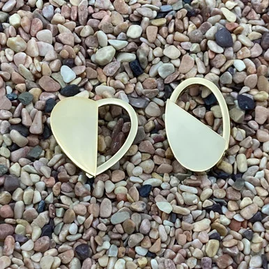 Oval/Heart Switchable Brass Keychain