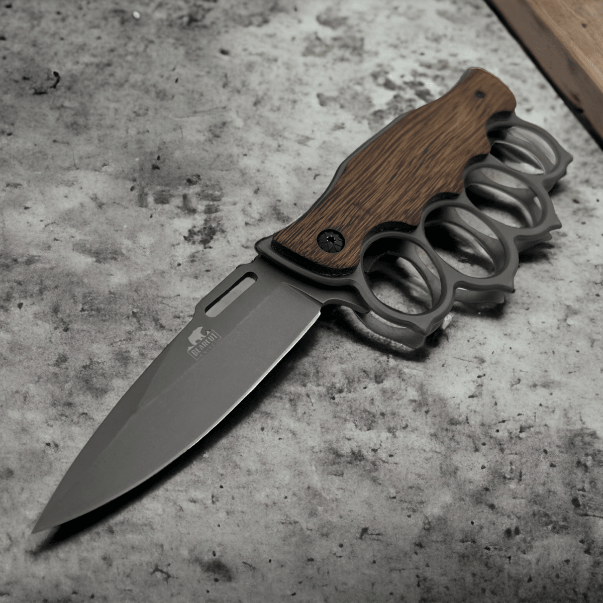 Pakkawood Spring Assisted Trench Knife