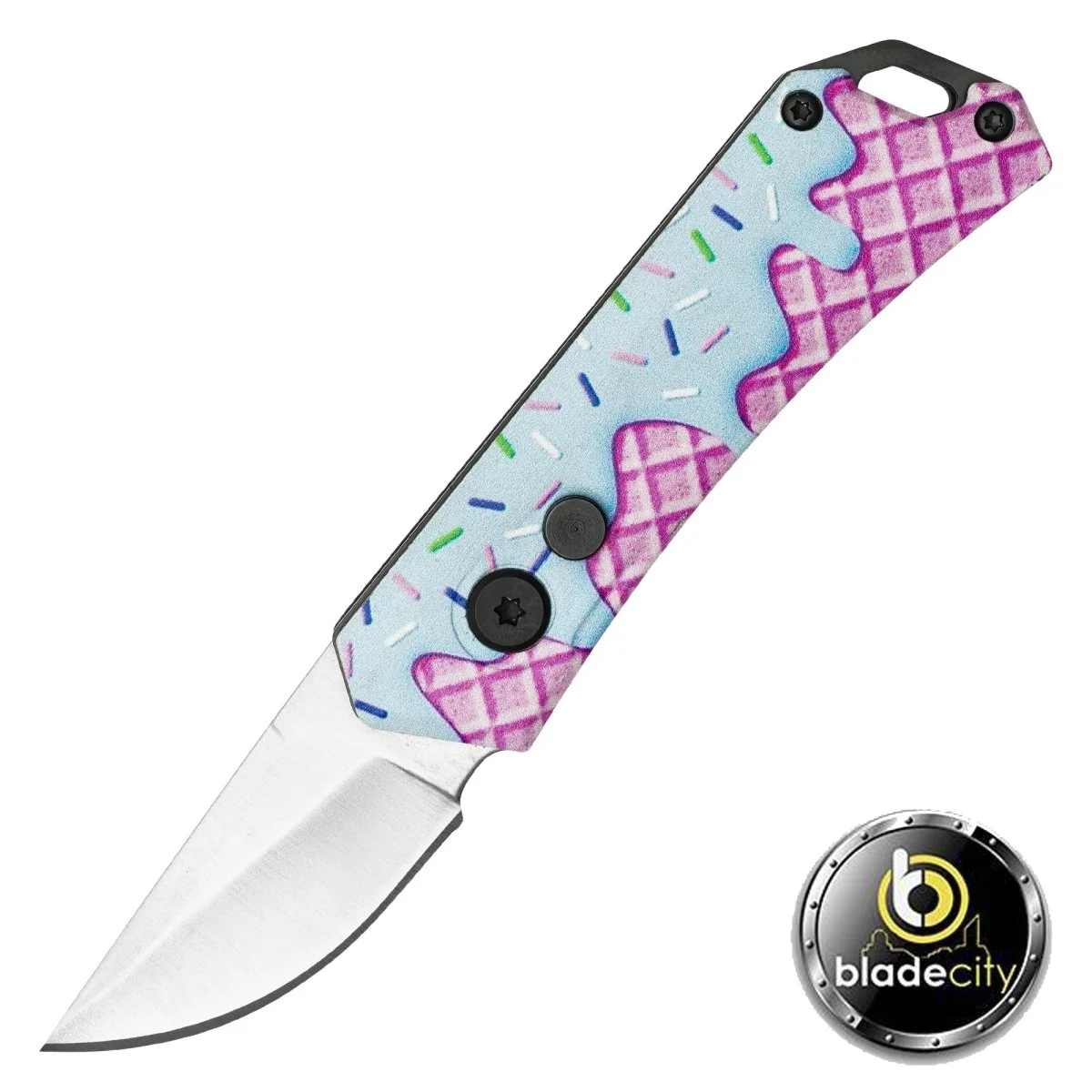 Pink Mini Waffle Switchblade Knife - Cali Legal