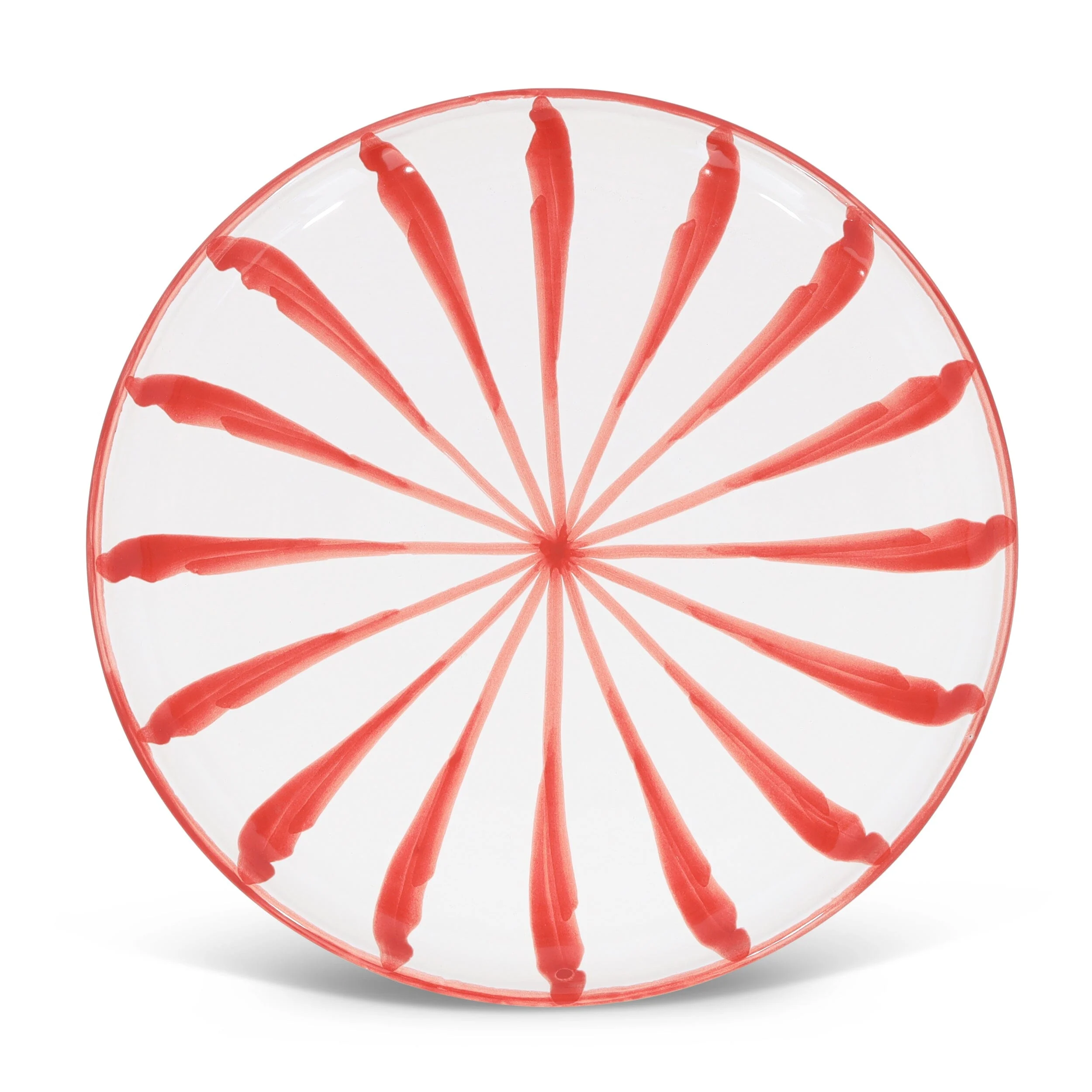 Pomelo Casa Platter with Candy Cane Stripes – Coral