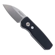 Pro-Tech Knives Runt-5 Automatic Knife Black Aluminum Handle Satin MagnaCut Blade