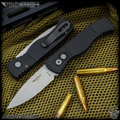 Pro-Tech Knives: TR-2 - Stonewashed/Black