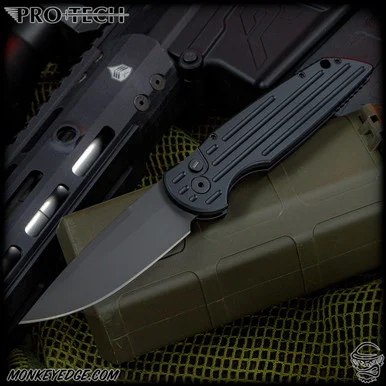 Pro-Tech Knives: TR-3 Operator - Black/Black w/Tritium Insert