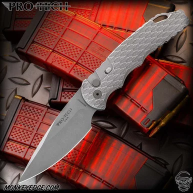 Pro-Tech Knives: TR-4 - Stonewashed/Battle Worn Grey Textured