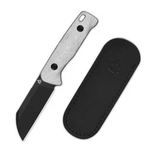 QSP Baby Penguin Fixed Blade Knife G10/Aluminum Foil Handle 14C28N Sheepsfoot Plain Edge QS130BP-D1