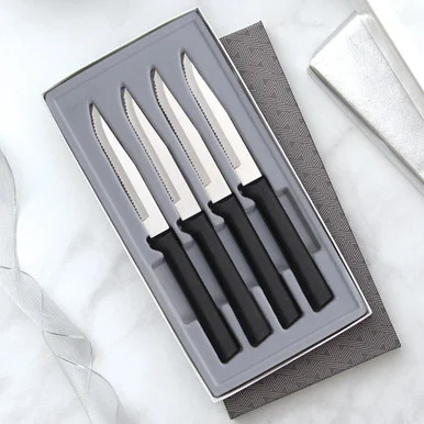 Rada Cutlery Serrated Steak Knife Gift Set 4 PC Black Resin (Stainless Steel) G24S