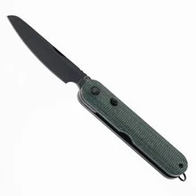 Rapax Mimi Folding Knife Olive Green Micarta Handle VG-10 Plain Edge Black Stonewash Finish MK001-2GN